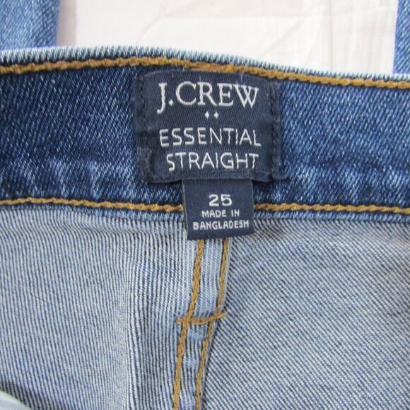 J. Crew Women's Size 25 Essential Straight Raw Hem Jeans - Picture 4 of 9